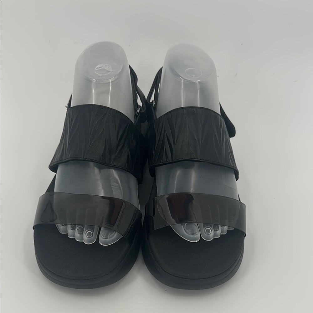 Vionic Black Platform Sandals Adjustable Ankle St… - image 2